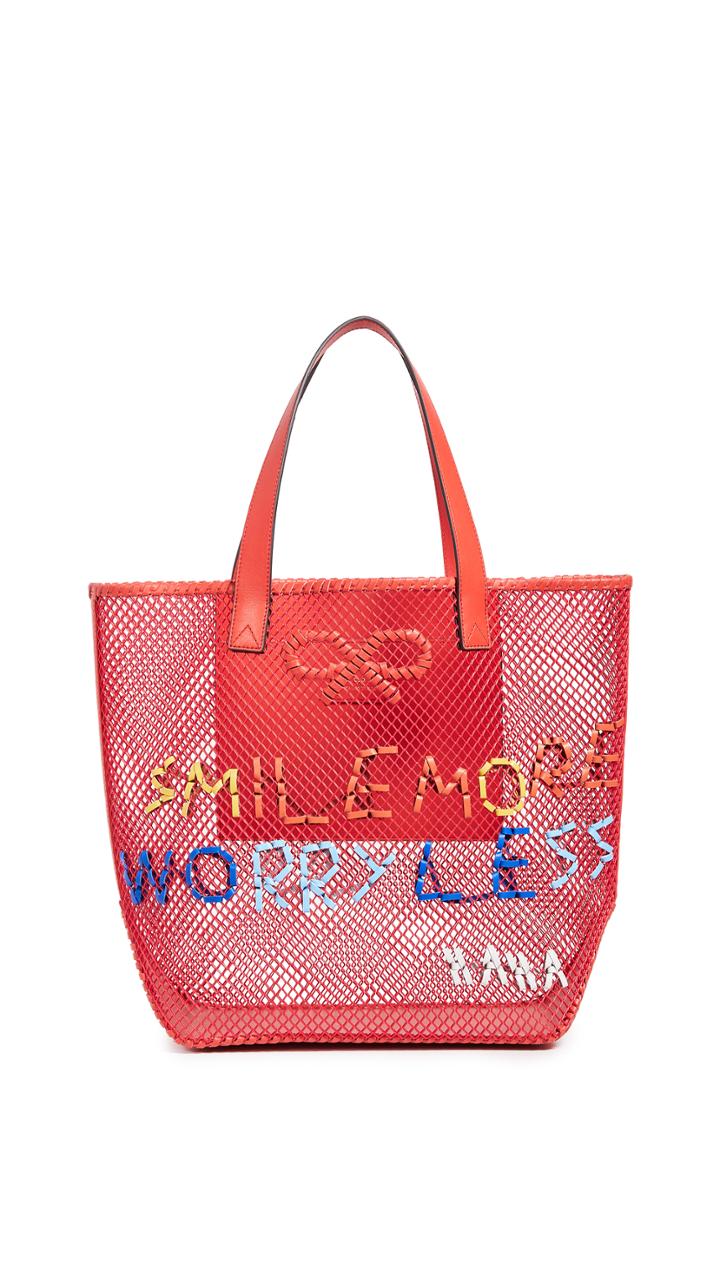 Anya Hindmarch Smile More Woven Tote