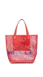 Anya Hindmarch Smile More Woven Tote