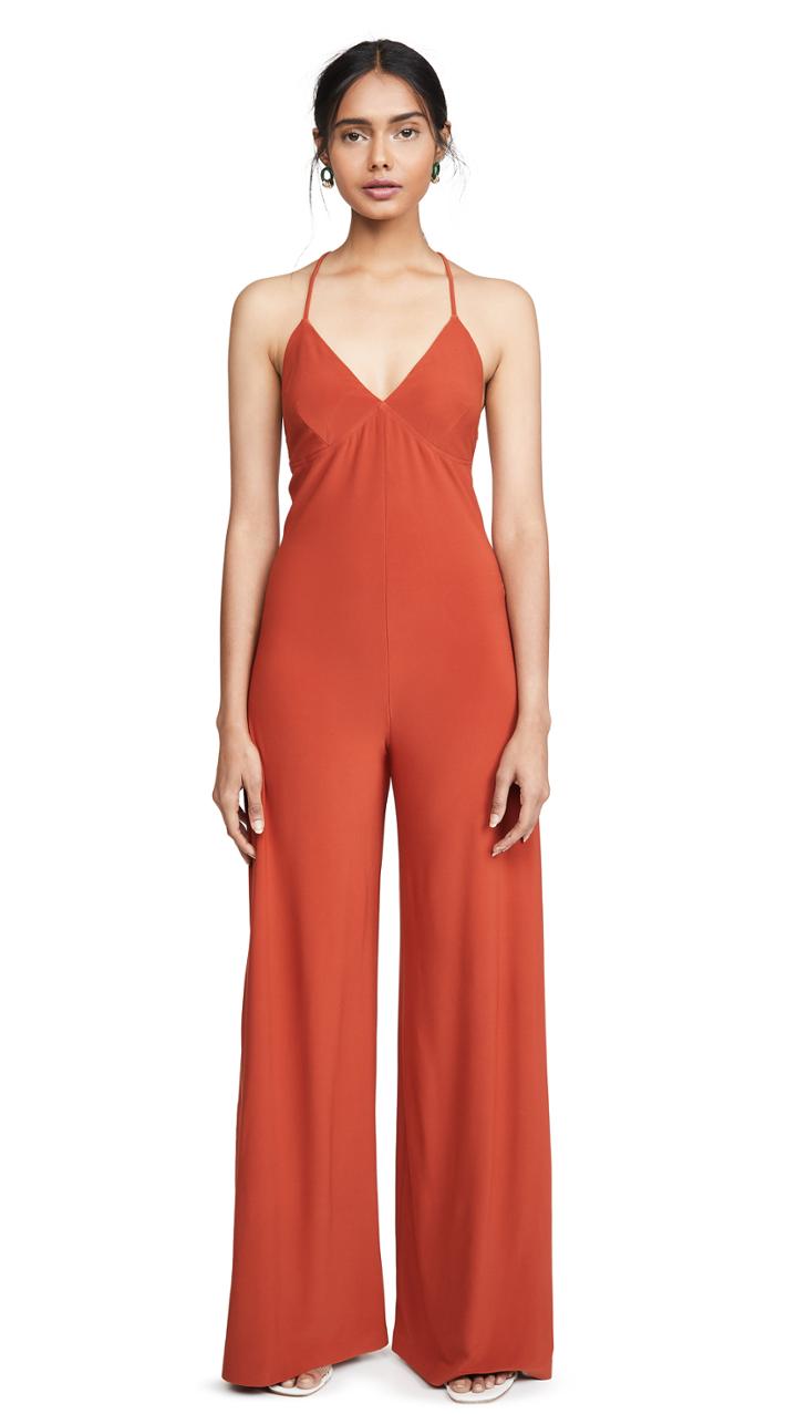 Norma Kamali Low Back Slip Jumpsuit