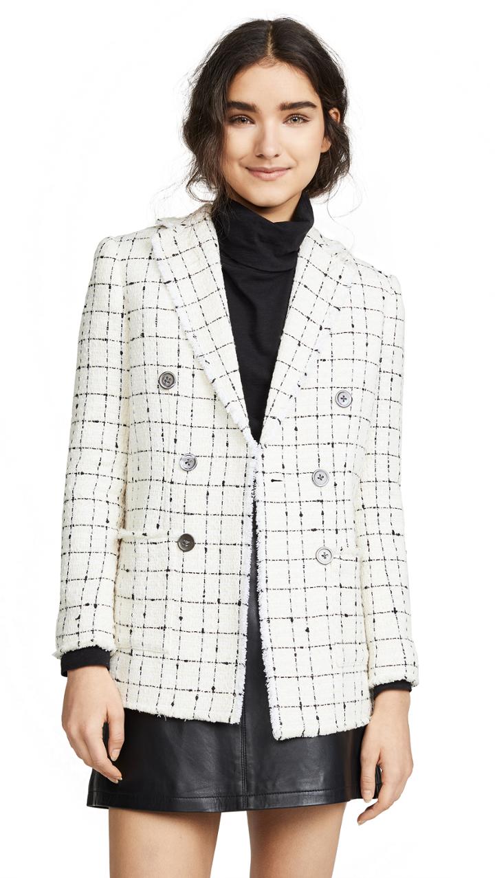 Rebecca Taylor Plaid Tweed Jacket