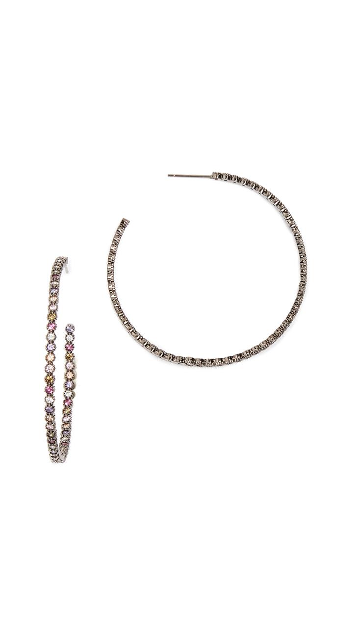 Theia Jewelry Bezel Large Hoop Earrings