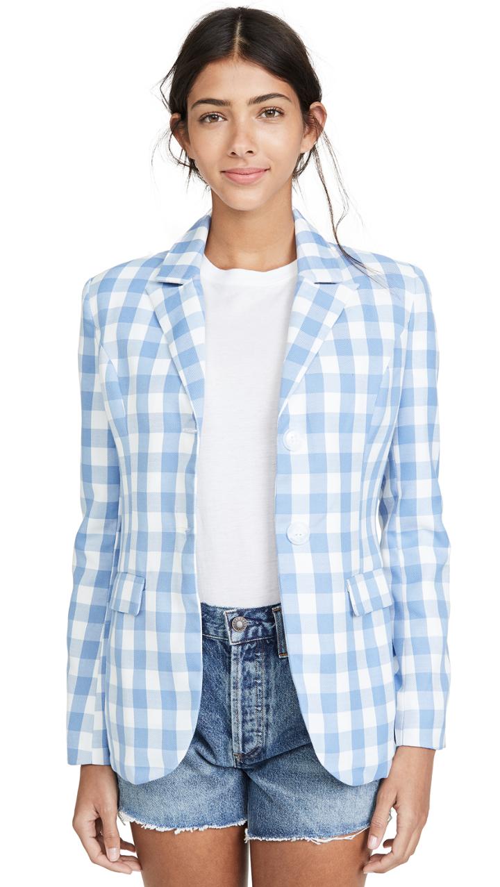 English Factory Gingham Blazer