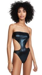 Norma Kamali Side Cut Out Bishop One Piece