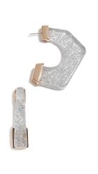 Rebecca Minkoff Glitter Resin Hoop Earrings
