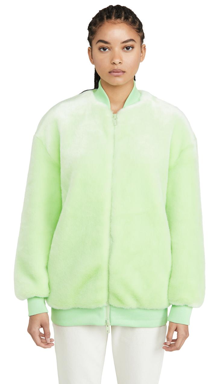 Tibi Zip Up Faux Fur Jacket