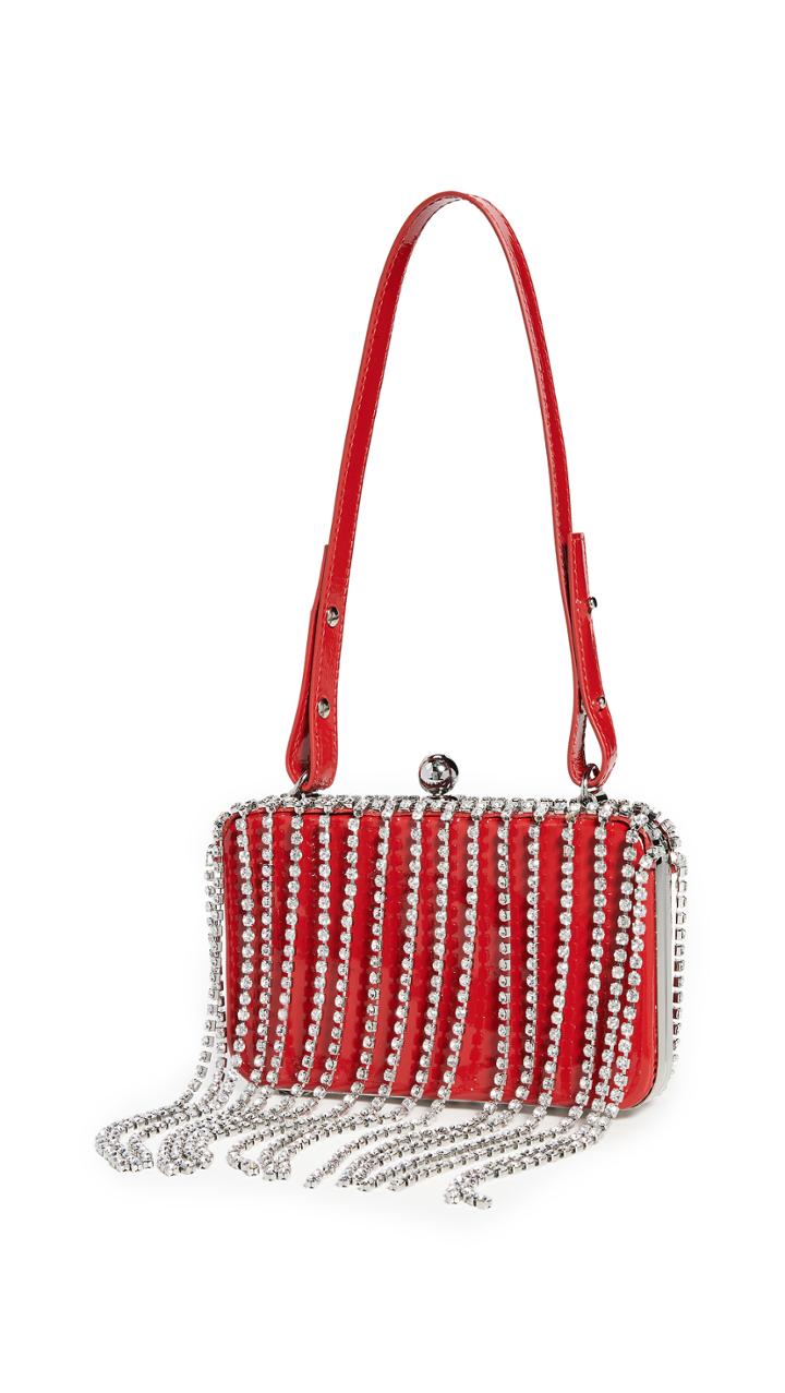 Area Crystal Fringe Phone Clutch