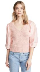 La Vie Rebecca Taylor Poplin Sleeve Pull Over