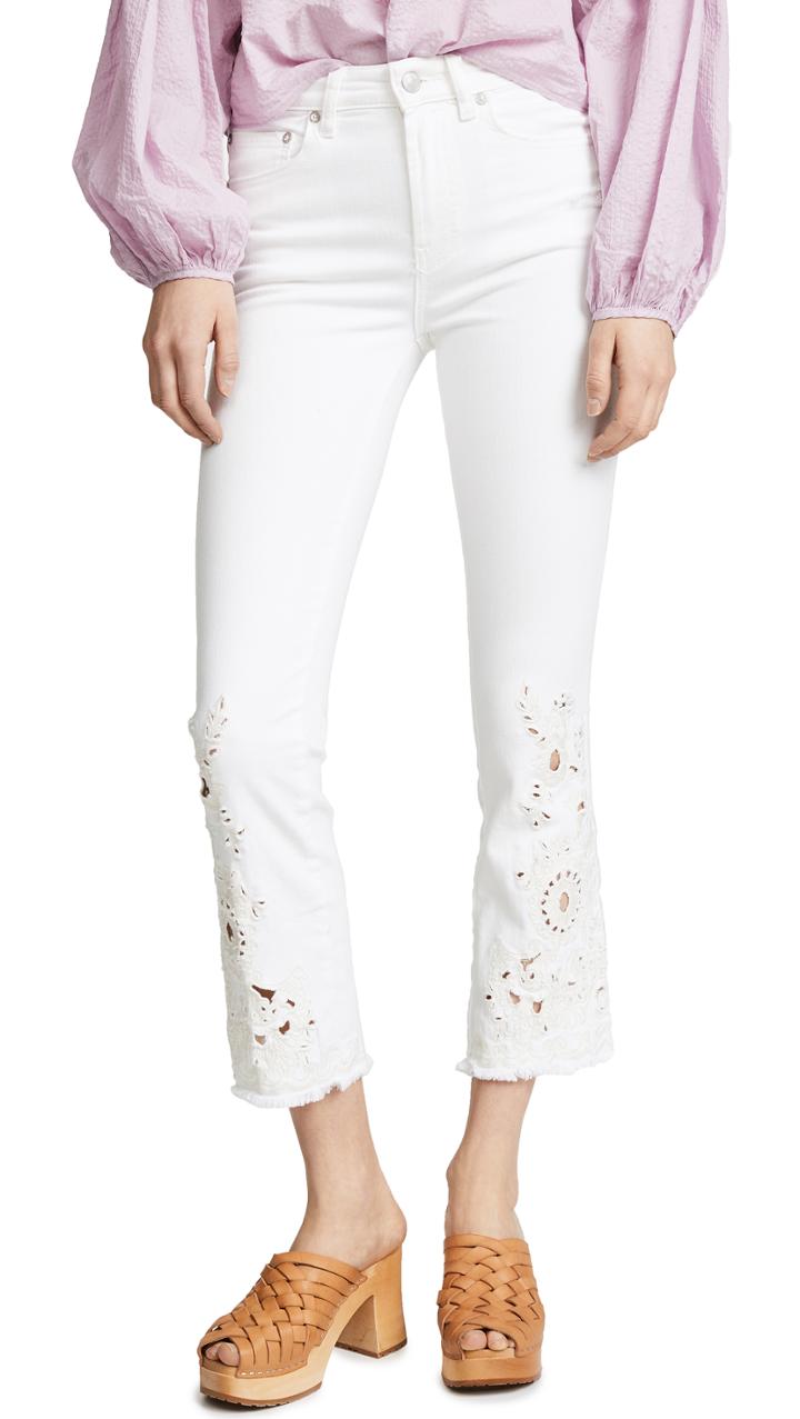Free People Cutwork Cigarette Jeans