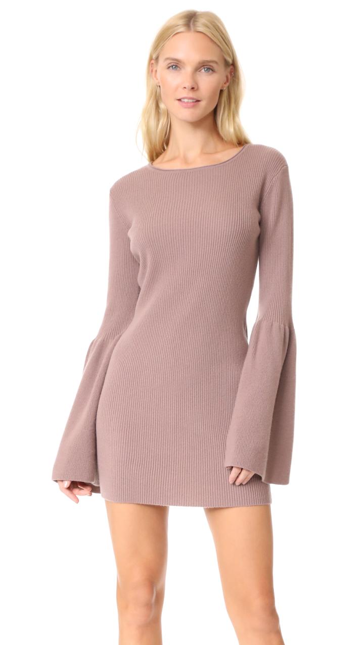 Theperfext Bell Sleeve Cashmere Dress