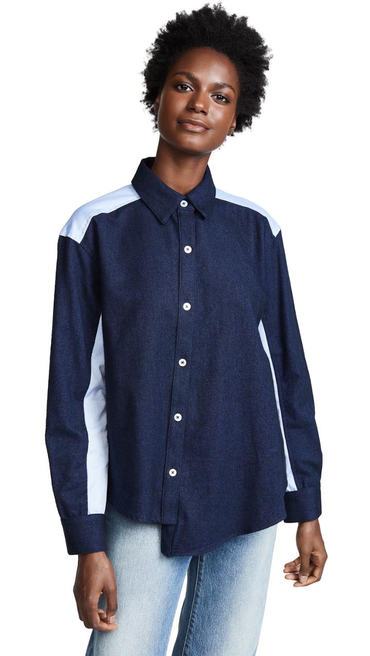 Clu Colorblocked Asymmetrical Shirt
