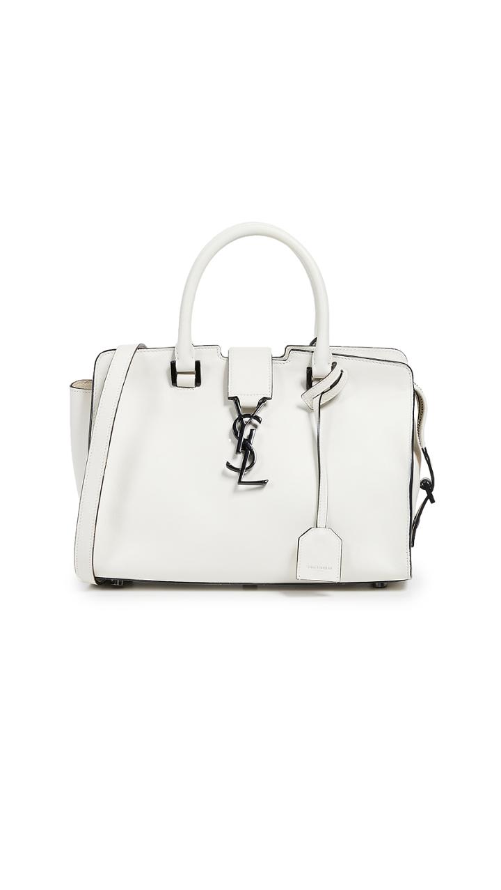 What Goes Around Comes Around Ysl White Leather Baby Cabas Bag