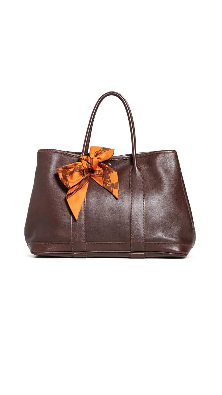 What Goes Around Comes Around Hermes Brown Garden Party Tote
