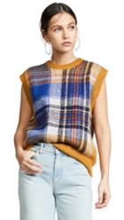 Closed Plaid Sleeveless Knit