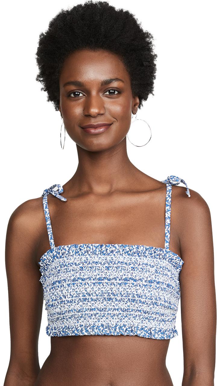 Tory Burch Printed Costa Tie Bandeau Bikini Top