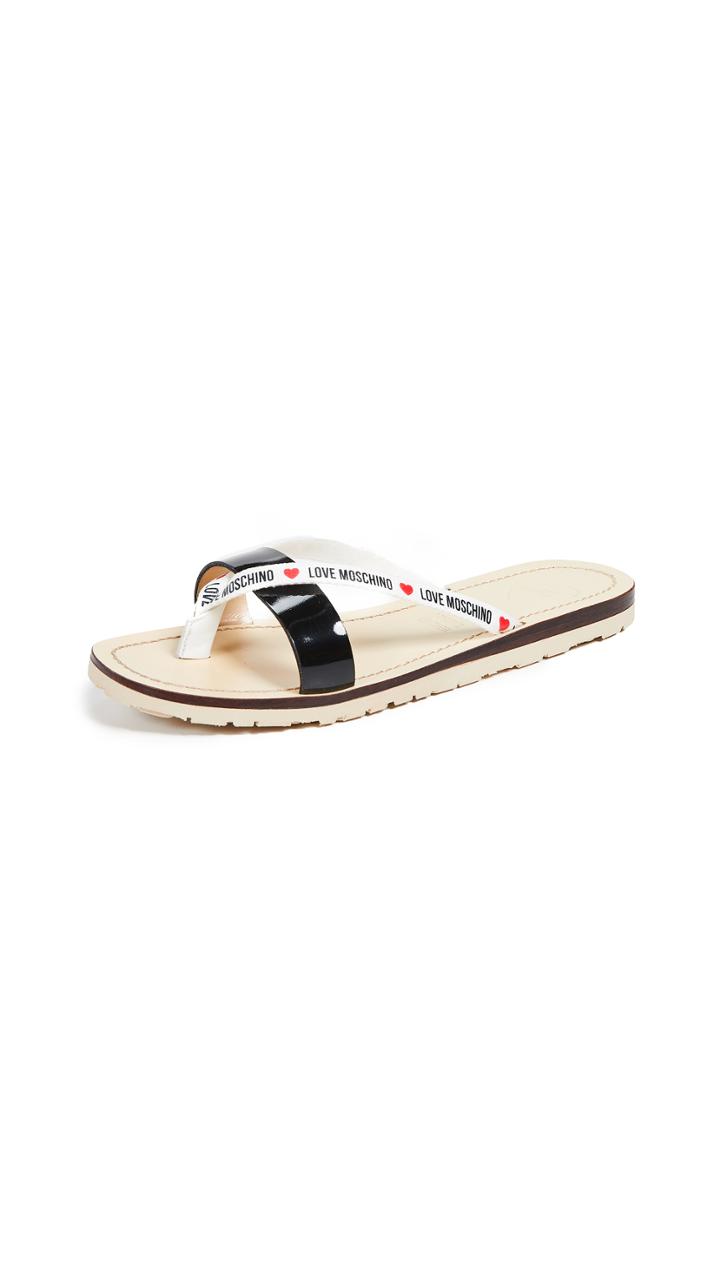 Moschino Flat Logo Sandals