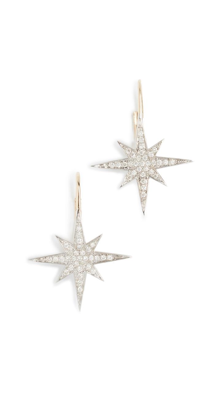 Sydney Evan 14k Gold Medium Diamond Starburst Earrings