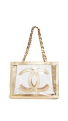 What Goes Around Comes Around Chanel Gold Vinyl Flat Handle Chain Tote