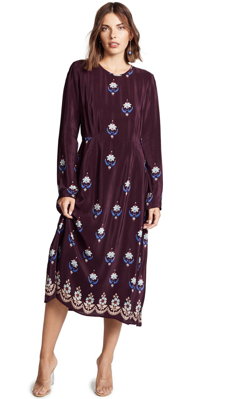 Warm Long Sleeve Crew Neck Dress