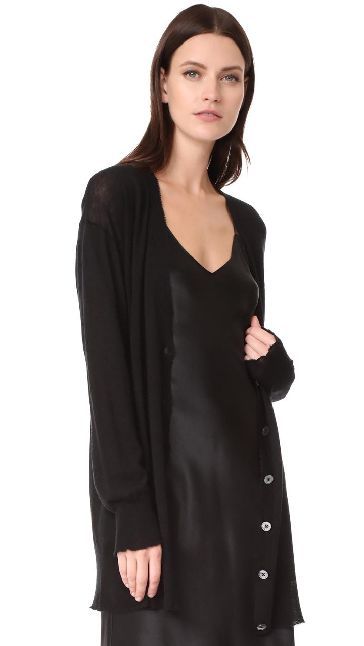 T By Alexander Wang Gauze Cashmere Nylon Blend Long Line Cardigan