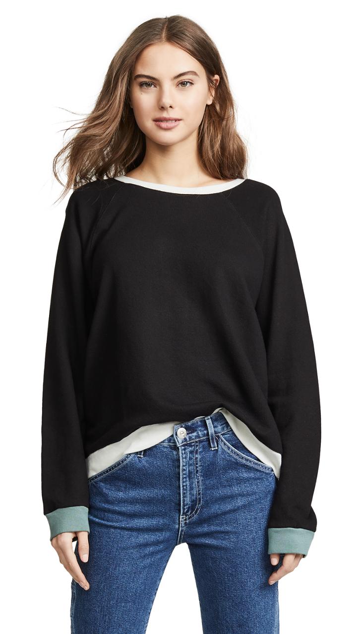 Monrow Colorblock Oversized Sweatshirt