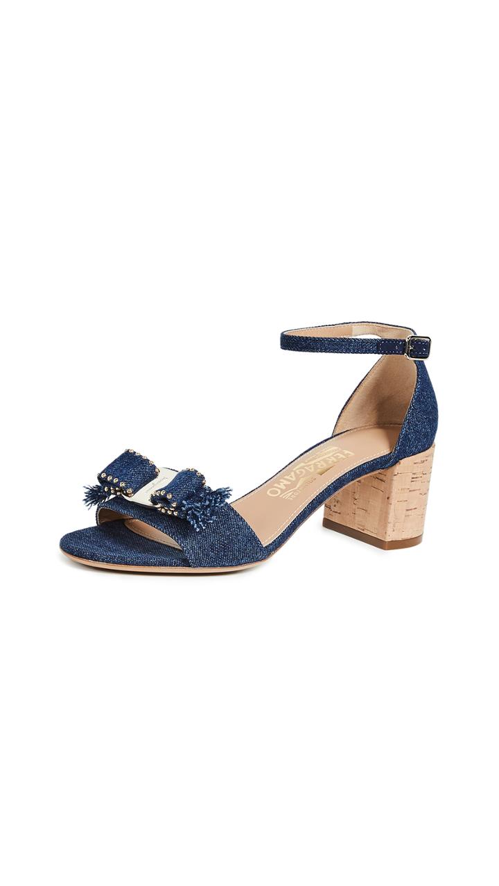 Salvatore Ferragamo Gavina Jeans Sandals