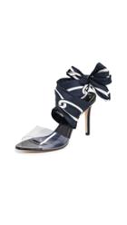 Monse Chain Print Ankle Wrap Sandals