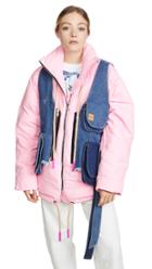 Natasha Zinko Oversized Down Filled Denim Vest Puff Jacket