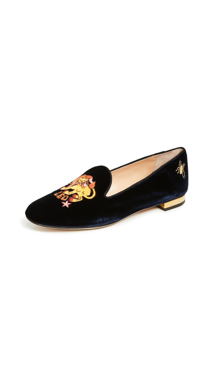 Charlotte Olympia Leo Embroidered Flats