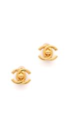 What Goes Around Comes Around Chanel Turn Lock Cc Earrings Previously Owned 