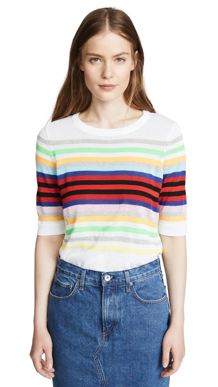 Milly Rainbow Stripe Pullover