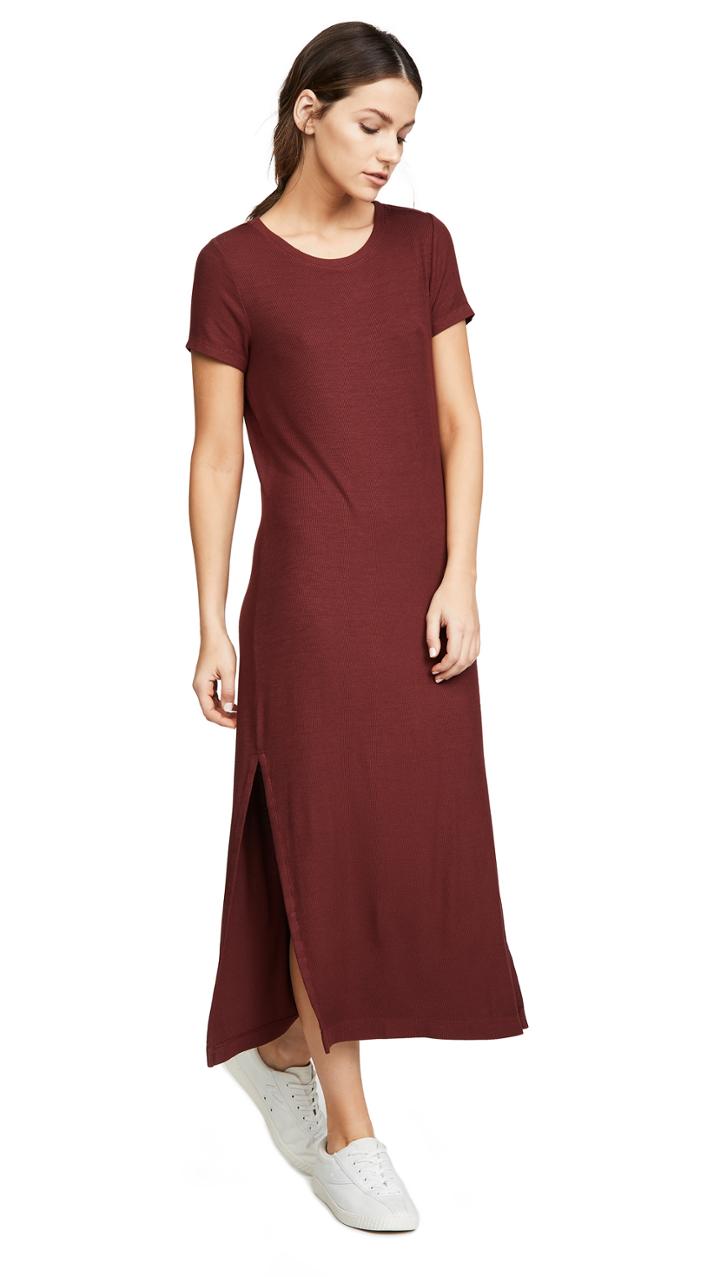 Three Dots Ribbed Dress With Slits