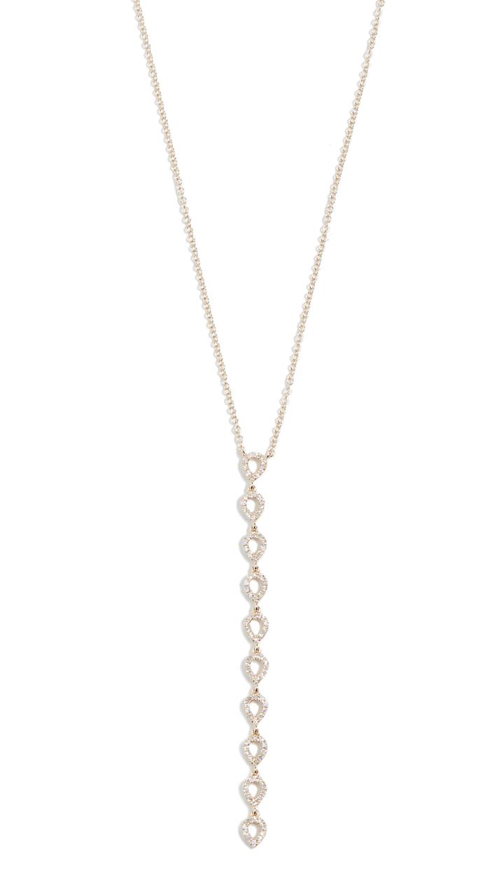 Ef Collection 14k Open Teardrop Vertical Drop Necklace