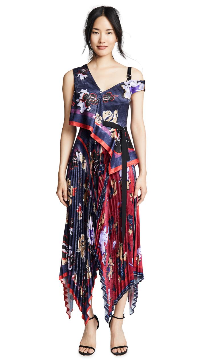 Yigal Azrouel Pleated Handkerchief Dress