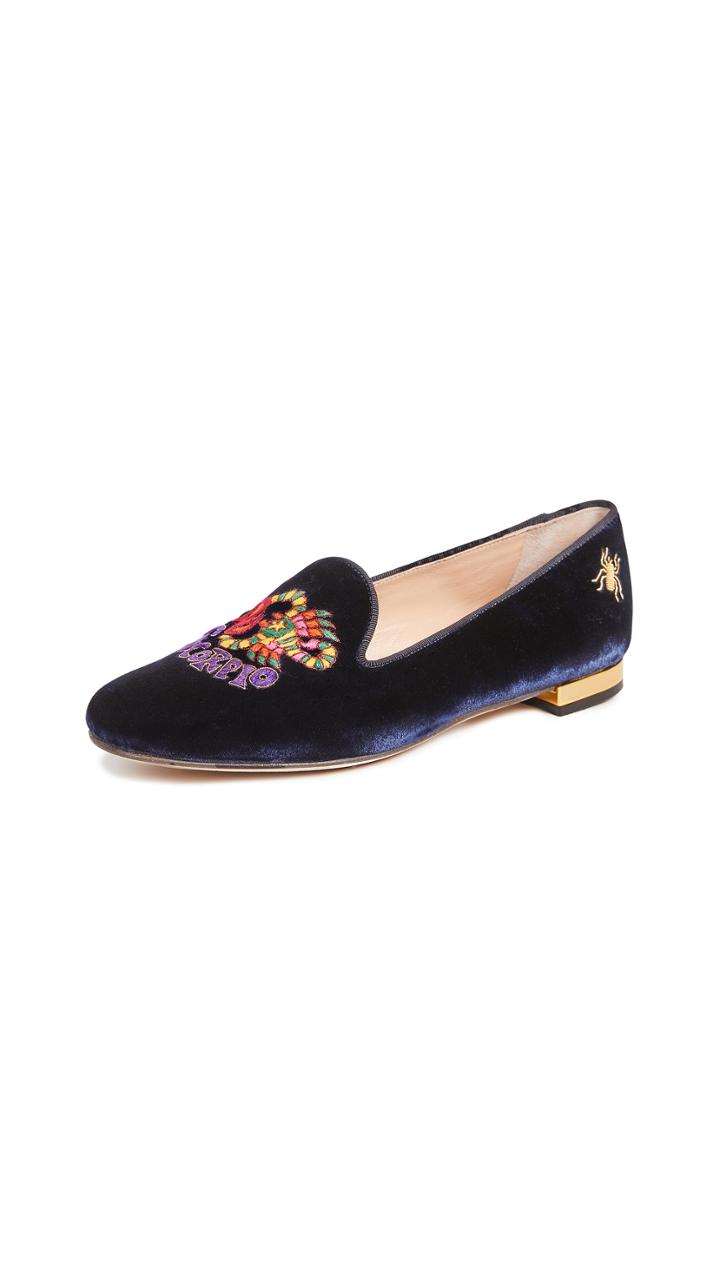 Charlotte Olympia Scorpio Embroidered Flats