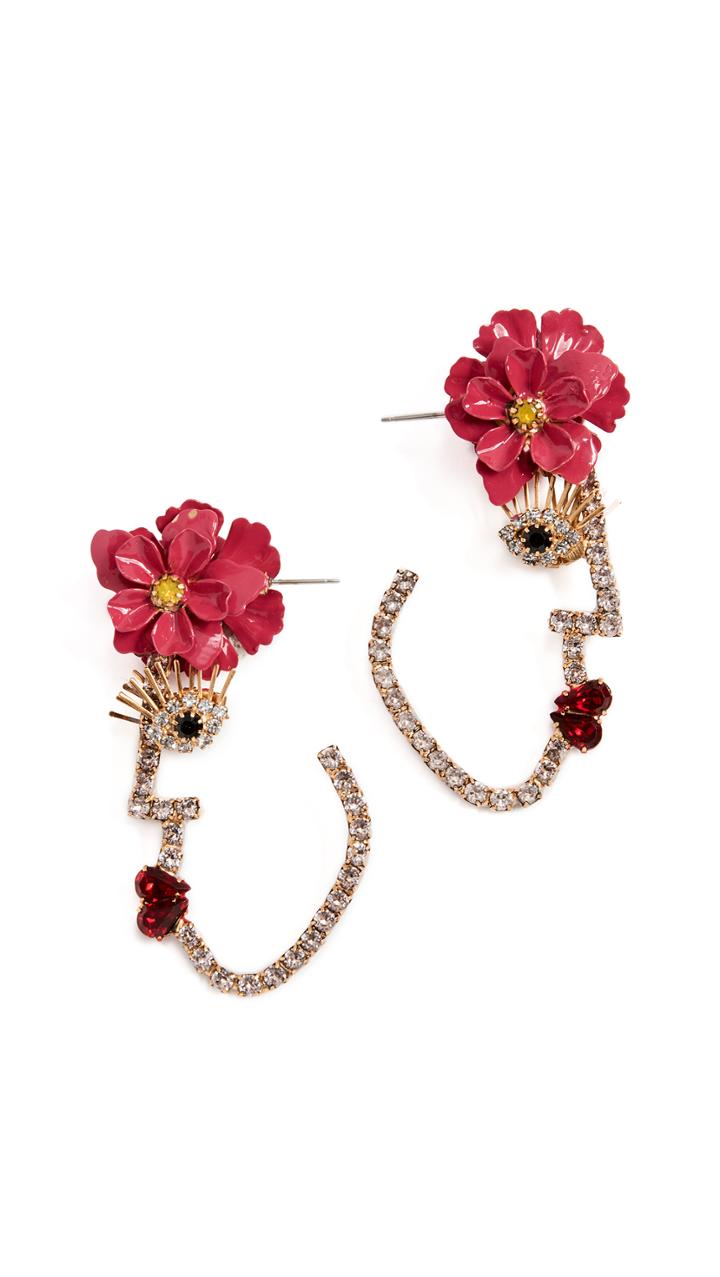 Elizabeth Cole Flower Face Earrings