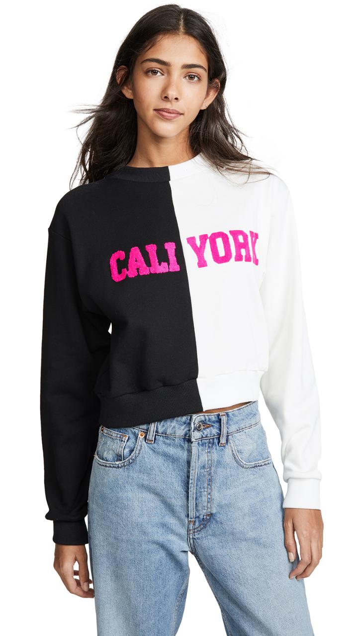 Cynthia Rowley Cali York Embroidered Crop Sweatshirt