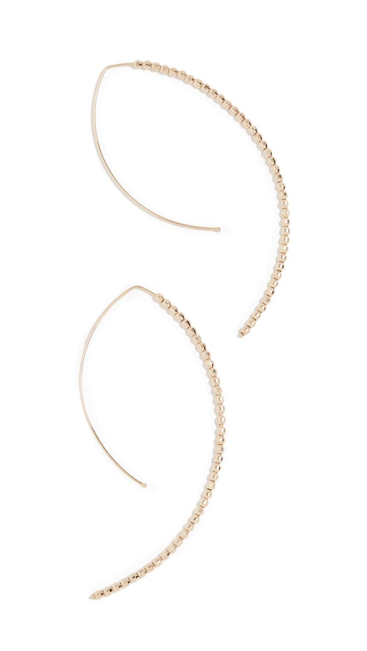 Mizuki 14k Large Marquis Bead Hoop Earrings