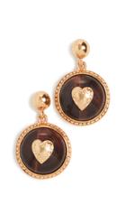 Oscar De La Renta Multi Color Single Disk Earrings