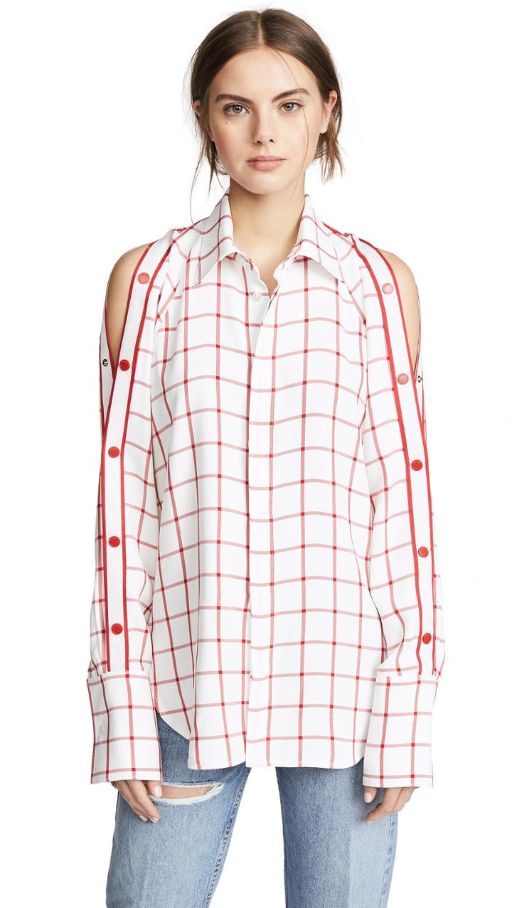 Monse Windowpane Snap Shirt