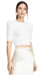 Cushnie Cropped Pleated Knit Top
