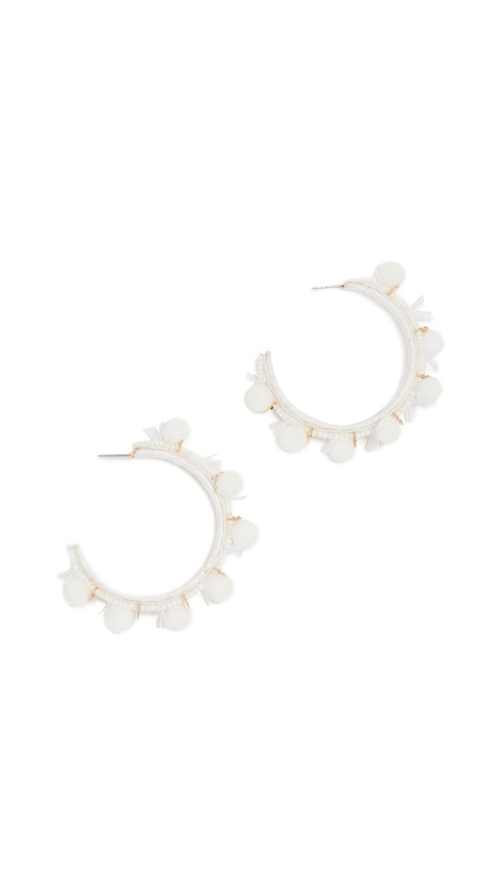 Rebecca Minkoff Pom Party Hoop Earrings
