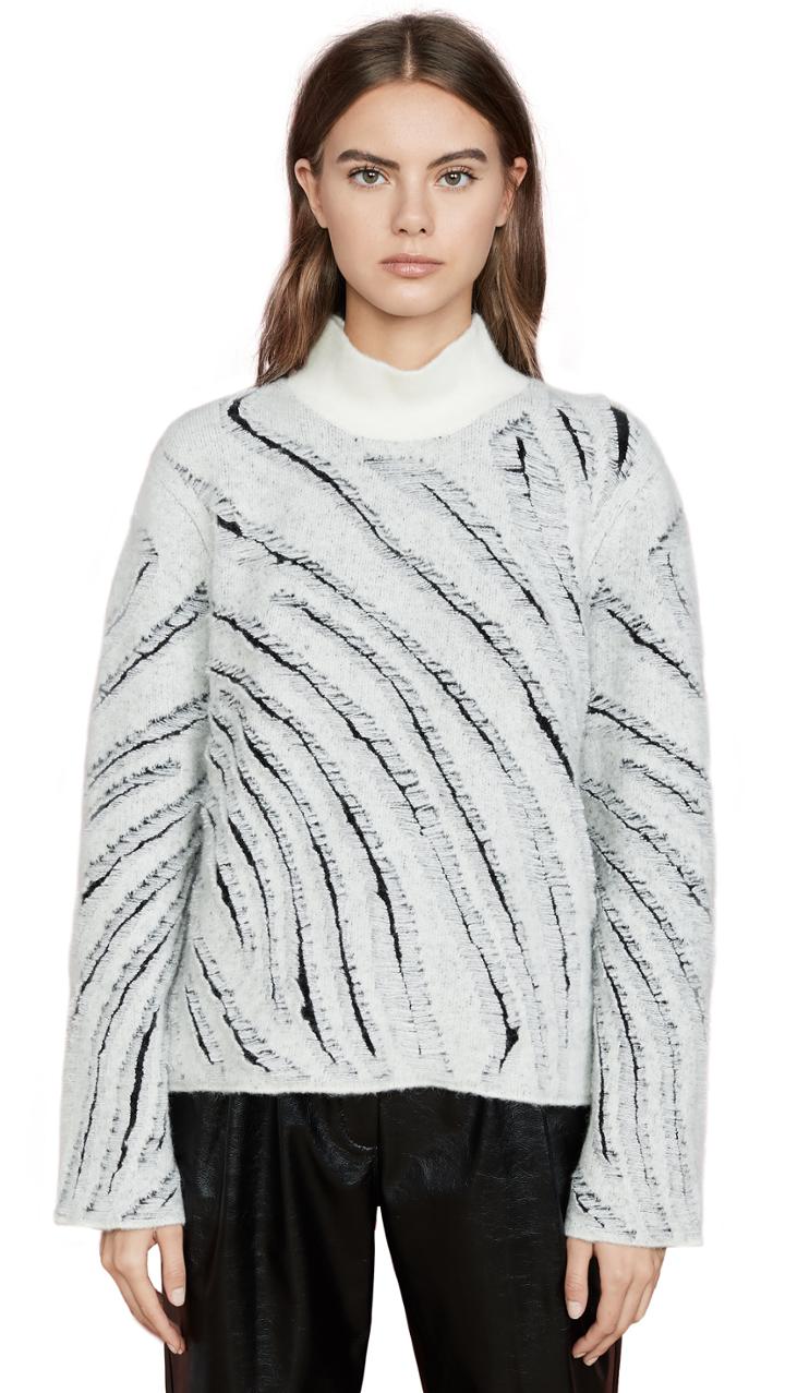 3 1 Phillip Lim Zebra Fringe Turtleneck