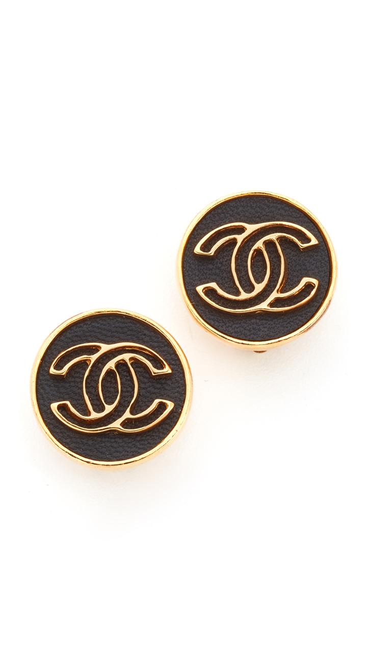 What Goes Around Comes Around Chanel Button Clip On Earrings Previously Owned 