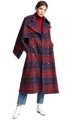 Anna October Plaid Long Coat