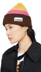 Ganni Knit Striped Beanie Hat