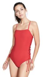 Zimmermann Castile Lace Up One Piece Swimsuit