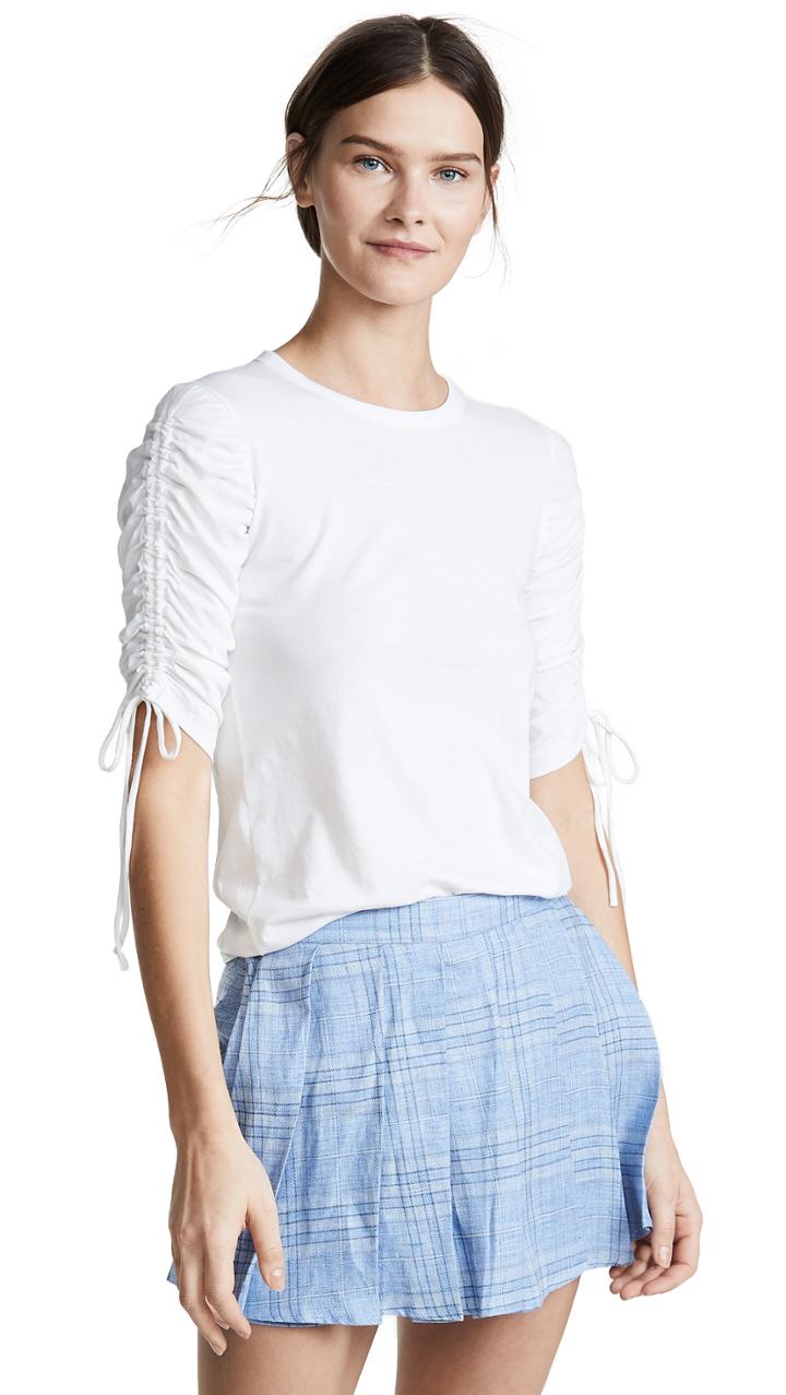 Veronica Beard Jean Natalia Ruched Sleeve Top
