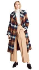 Toga Pulla Mohair Shaggy Check Long Coat