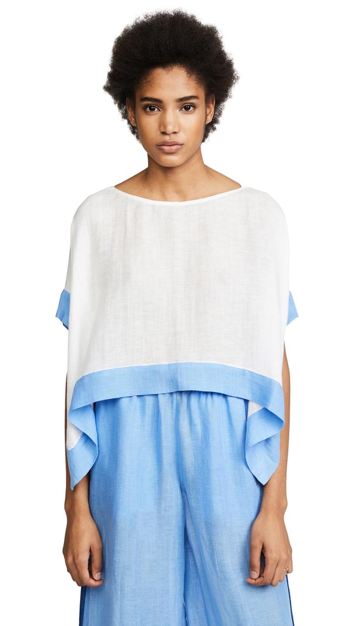 Diane Von Furstenberg Short Sleeve Linen Shirt