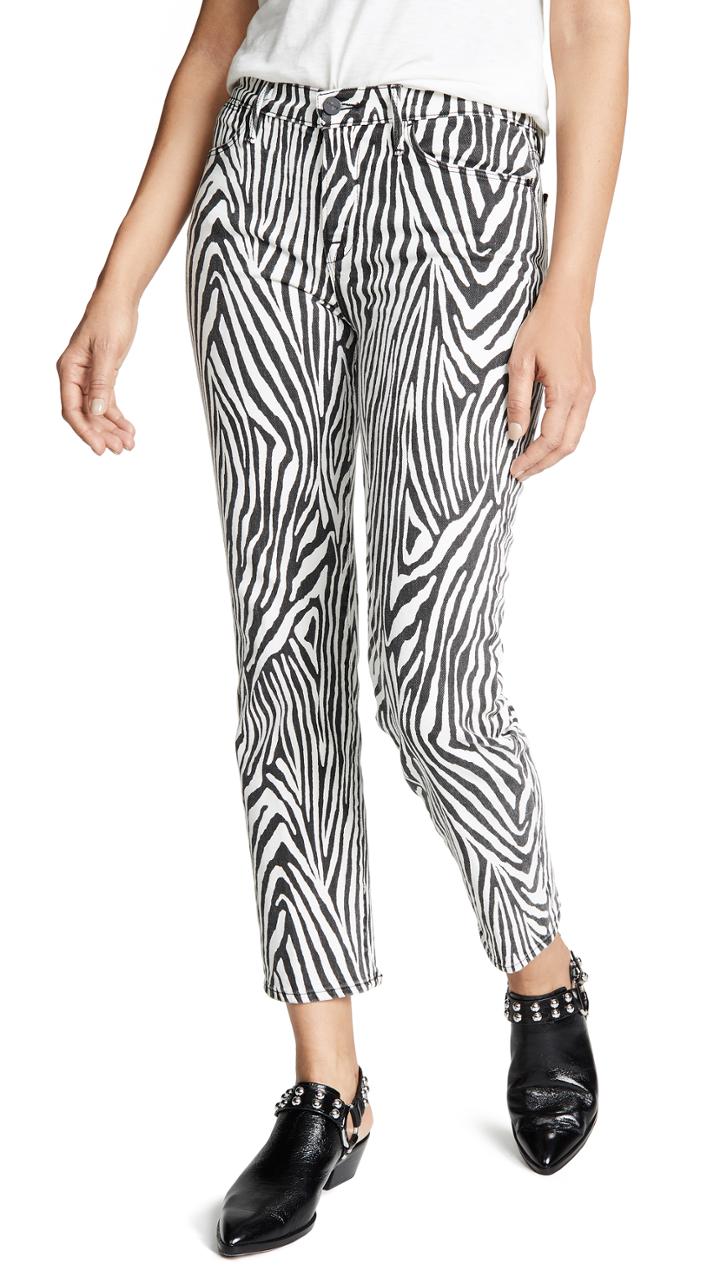 Frame Le High Straight Zebra Jeans